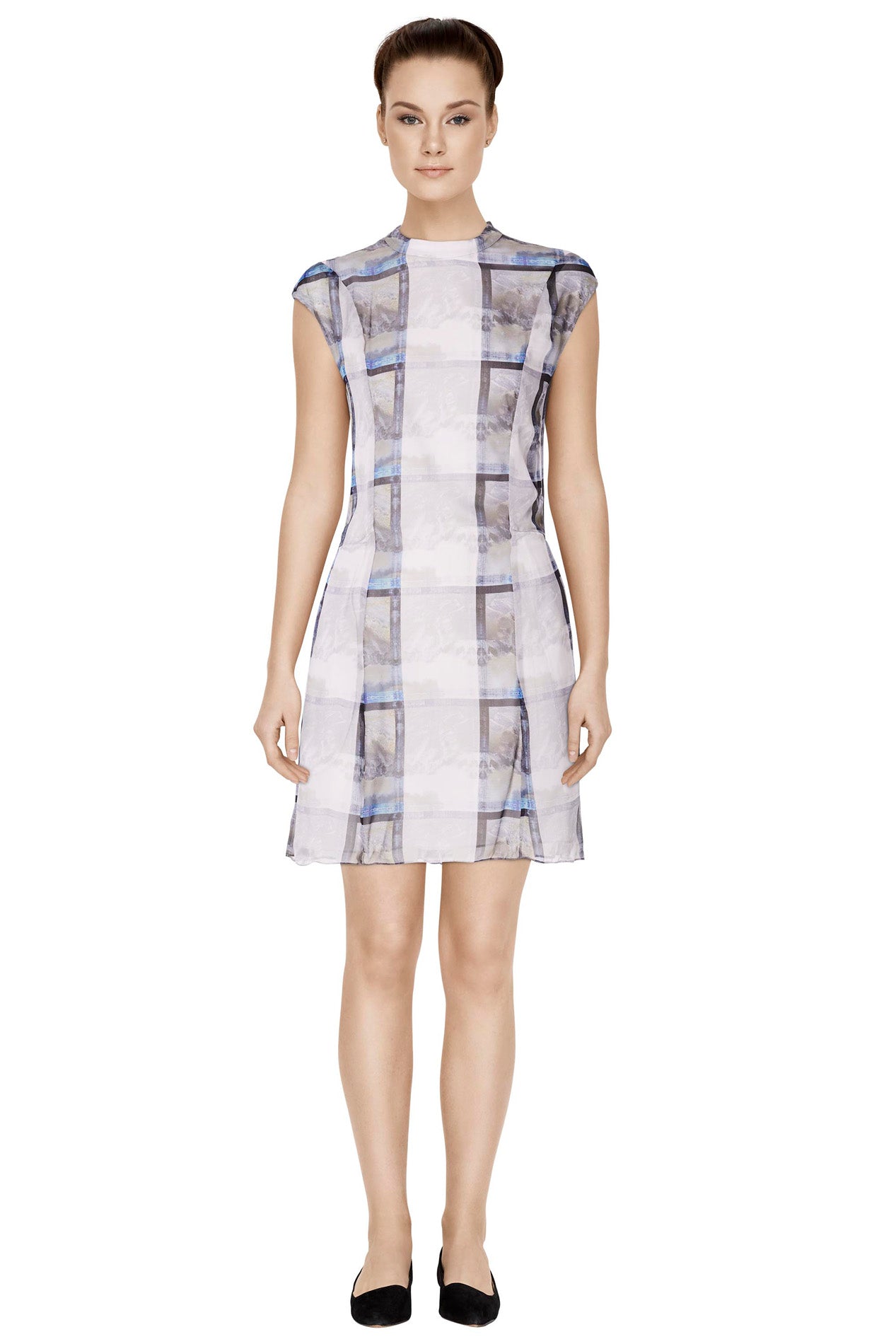 theyskens theory silk dress Theyskens Theory Silk Sleeveless Shift Dress Taupe Above Knee Lined Size 6